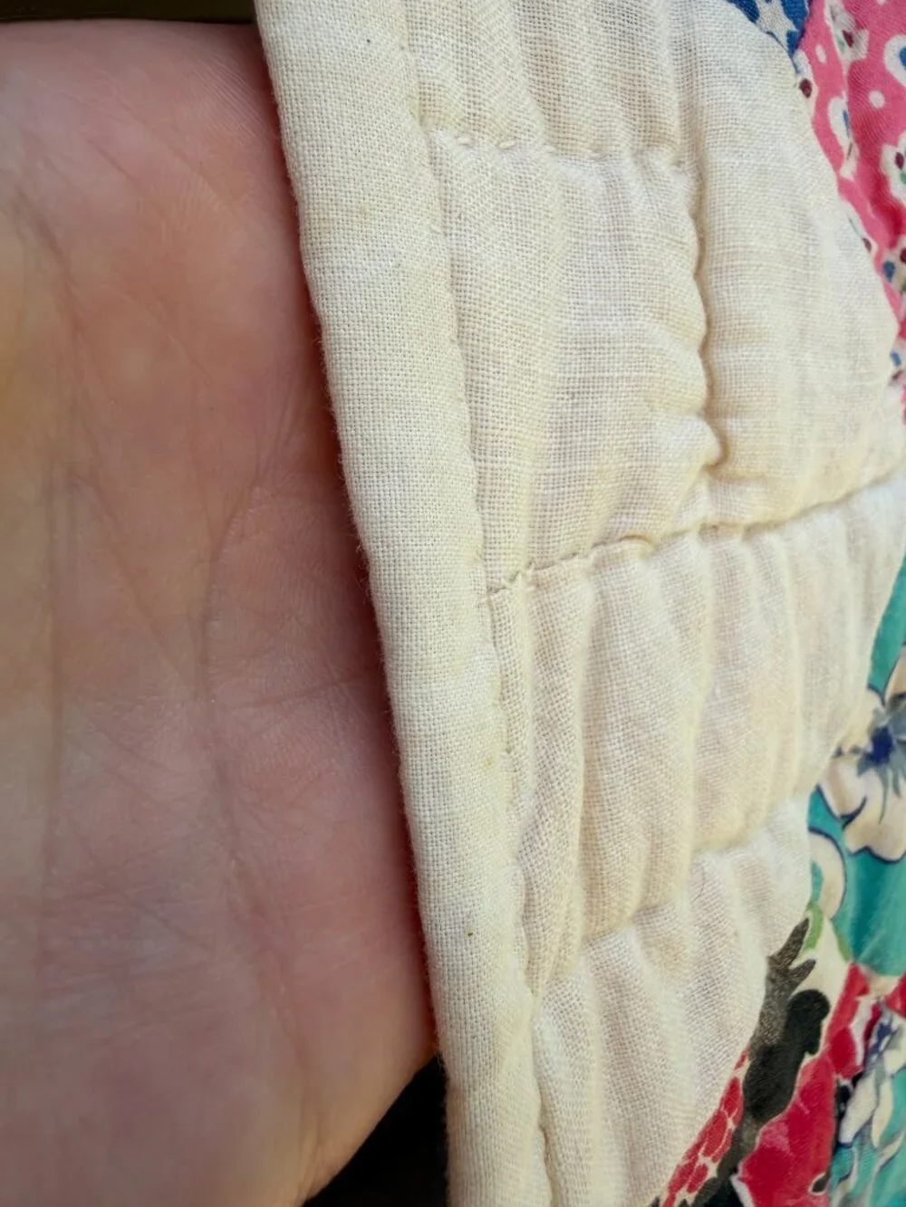 Vintage Feedsack Kite Patchwork Quilt | Hand Pieced & Hand Quilted | 65